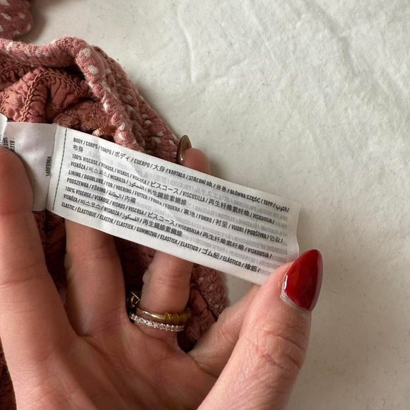 Cottagecore Abercrombie & Fitch Pink Smocked Poplin Puff Sleeve Top Sz S - Picture 5 of 5